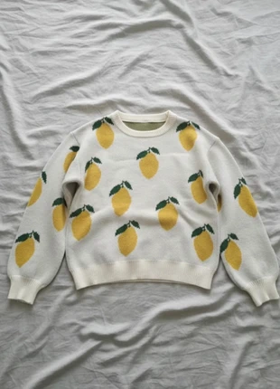 Pull Écru Motif Citrons Jaunes Vintage, merk: Elandra, staat: Heel goed, maat: M / 38 / 10, € 48,99, € 52,14 inclusief Kopersbescherming