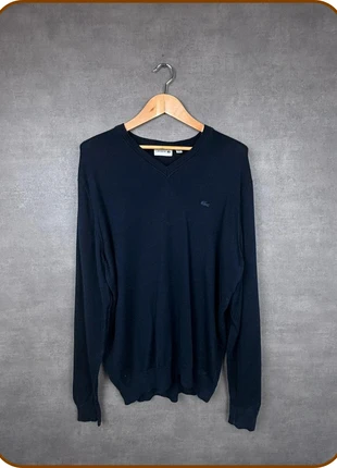 Pull bleu marine Lacoste col V homme en coton, taille XL, brand: Lacoste, condizioni: Ottime, taglia: XL, €30.00, €32.20 include la Protezione acquisti