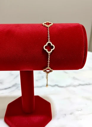 Bracciale quadrifogli scintillanti in acciaio inossidabile dorato - Unisex, marque: Ira Collections, état: Neuf avec étiquette, 15,00 €, 16,45 € Protection acheteurs incluse