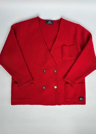 Gilet cardigan bouton Saint James | Veste en laine rouge | Femme | Taille S/M, marque: Saint James, état: Très bon état, taille: M / 38 / 10, 45,00 €, 47,95 € Protection acheteurs incluse