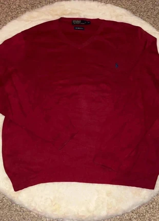 Pull léger Ralph Lauren 100% coton Homme rouge col en V 🔴, marque: Ralph Lauren, état: Très bon état, taille: XL, 24,00 €, 25,90 € Protection acheteurs incluse