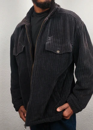 Oxbow veste côtelée Y2K velours large gris anthracite – Homme L, brand: Oxbow, condition: Very good, size: L, €25.00, €26.95 includes Buyer Protection