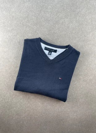 Pull col V Tommy Hilfiger homme marine logo brodé taille XS, brand: Tommy Hilfiger, condition: Very good, size: XS, €12.00, €13.30 includes Buyer Protection Pro