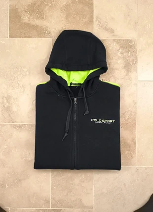 Sweat a capuche full zip Polo Ralph Lauren Sport - Homme XXL - Noir et vert fluo - Excellent état, marque: Ralph Lauren, état: Très bon état, taille: XXL, 65,00 €, 68,95 € Protection acheteurs (Pro) incluse