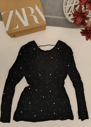 Camisa Brillos Espalda Descubierta Zara S, marca: Zara, estado: Nuevo con etiquetas, tamaño: S / 36 / 8, 25,99 €, 27,99 € Protección al comprador incluida