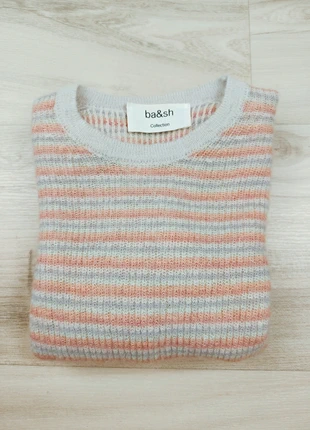 Pull Ba&sh rayures corail et gris style marin et élégant, marque: Ba&sh, état: Très bon état, taille: S / 36 / 8, 45,00 €, 47,95 € Protection acheteurs incluse