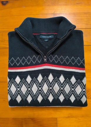 Pull Tommy Hilfiger - 1/4 Zip Half Zip - Col camionneur - Noel - Marine, blanc, rouge - Taille M, marque: Tommy Hilfiger, état: Très bon état, taille: M, 39,99 €, 42,69 € Protection acheteurs incluse