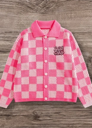 Cardigan Polo MEN Prep Jacquard Carreaux Rose & Blanc | T.M Oversize Coton/Acrylique, brand: y2k, condition: New without tags, size: M / 38 / 10, €55.00, €58.45 includes Buyer Protection