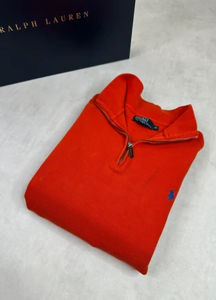 Pull col camionneur 1/4 half zip Ralph Lauren Orange brodé logo, marke: Ralph Lauren, zustand: Sehr gut, größe: XL, 39,90 €, 42,60 € inklusive Vinted-Käuferschutz