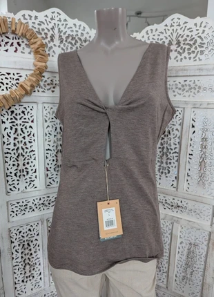 Haut femme Royal Robbins Débardeur twist col V Taille L Marron beige doux & éco-confort  B15, merk: Royal Robbins, staat: Nieuw met prijskaartje, maat: L / 40 / 12, € 19,99, € 21,69 inclusief Kopersbescherming Pro