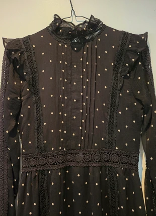 Robe noire Topshop à pois avec détails dentelles taille S, marque: Topshop, état: Très bon état, taille: S / 36 / 8, 10,00 €, 11,20 € Protection acheteurs incluse