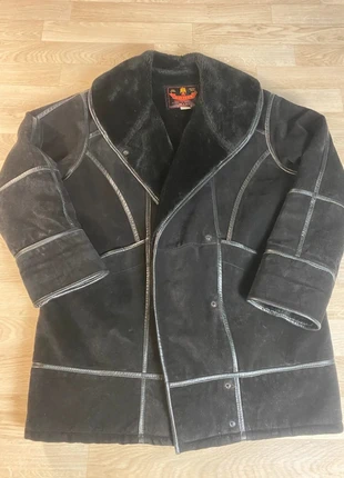Ac3 Manteau en croûte de veau noir Davilux, marca: Vintage Dressing, estado: Muy bueno, tamaño: XL / 42 / 14, 45,39 €, 48,36 € Protección al comprador Pro incluida