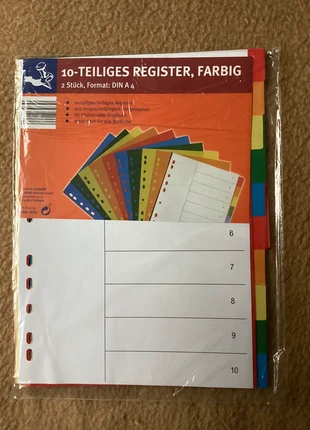 Büro: Register für Ringbücher, neu, brand: Sonstiges, condizioni: Nuovo con cartellino, €3.80, €4.69 include la Protezione acquisti