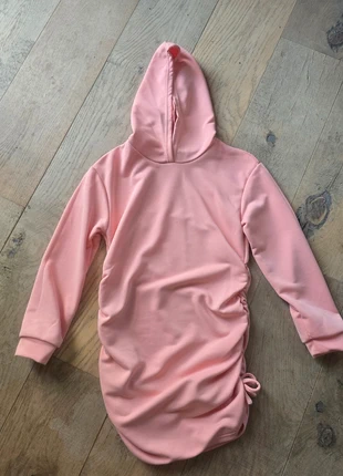 Robe/tunique sweat à capuche saumon – Shein – 10 ans, merk: Shein, staat: Heel goed, maat: 10 jaar / 140 cm, € 2,50, € 3,33 inclusief Kopersbescherming