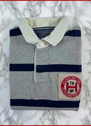 Pull 1/4 Zip,Halfzip Tommy Hilfiger Bleu Marine ,Gris/ Col à boutons / Logo brodé / Taille L Homme, brand: Tommy Hilfiger, condition: Very good, size: L, €25.00, €26.95 includes Buyer Protection
