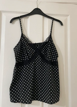 Polka dot and lace cami top, brand: New Look, condition: Very good, size: S / UK 8-10, £3.00, £3.85 includes Buyer Protection