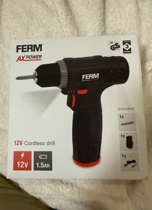 Perceuse visseuse Ferm AX Power 12V sans fil avec batterie et chargeur, marque: Maison, état: Neuf, 15,00 €, 16,45 € Protection acheteurs incluse