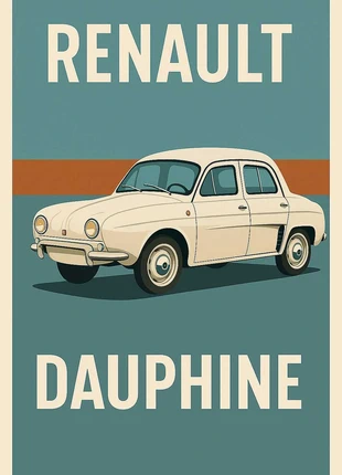 Affiche Vintage Renault Dauphine, brand: aucune, condition: New with tags, €10.00, €11.20 includes Buyer Protection