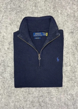 Pull Half Zip 1/4 Zip Ralph Lauren en coton pique bleu marine logo brodé bleu -S, marke: Ralph Lauren, zustand: Sehr gut, größe: S, 62,90 €, 66,75 € inklusive Vinted-Käuferschutz
