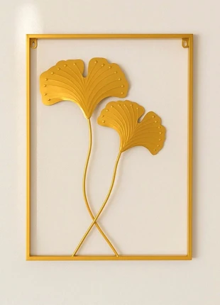 Cadre mural doré métal 2 Grande Feuilles de ginkgo – 60x40 cm, brand: Art, condizioni: Ottime, €12.00, €13.30 include la Protezione acquisti