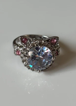 Bague argenté à strass rose vintage y2k coquette en forme de chat cute neuf, marke: COQUETTE, zustand: Neu, größe: 54.3 mm / 17.3 mm Ø, 16,00 €, 17,50 € inklusive Vinted-Käuferschutz