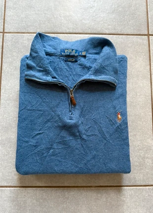 Pull Half zip 1/4 zip col camionneur Ralph Lauren | Taille L | Bleu marine délavé, marke: Ralph Lauren, zustand: Sehr gut, größe: L, 45,00 €, 47,95 € inklusive Vinted-Käuferschutz