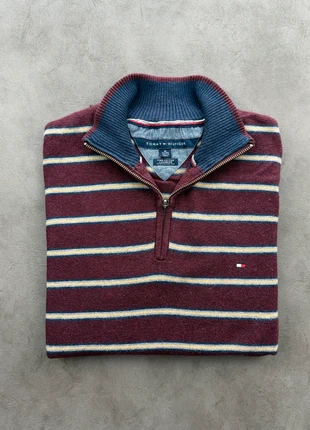 Pull Tommy Hilfiger Half zip 1/4 zip col camionneur Bordeaux logo brodé Taille XL #B001 - 216, marca: Tommy Hilfiger, estado: Muito bom, tamanho: XL, €27.50, €29.58 inclui Proteção do Comprador