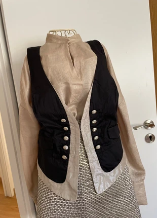 Gilet sans manche habillé Morgan noir et dorée nacré taille 40, marca: Morgan, estado: Muy bueno, tamaño: L / 40 / 12, 18,00 €, 19,60 € Protección al comprador incluida