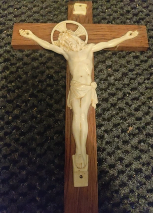 Crucifix ancien en bois et bakélite, marque: bakélite, état: Bon état, 12,00 €, 13,30 € Protection acheteurs incluse