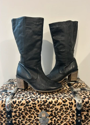 Finish The Look real leather black knee high heeled boots y2k 2000s vintage, brand: Finish The Look, condition: Very good, size: 6, £30.00, £32.20 includes Buyer Protection Pro