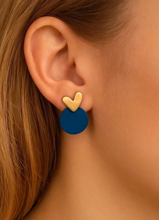 Boucles d'oreilles petit cœur bleu, marca: Boutique Parisienne, estado: Novo sem etiquetas, €8.99, €10.14 inclui Proteção do Comprador