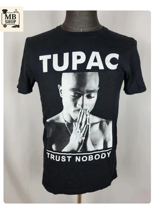 T-shirt graphique vintage noir Tupac Trust Nobody - 100% coton Taille S, marke: Vintage Dressing, zustand: Sehr gut, größe: S, 14,90 €, 16,35 € beinhaltet Vinted-Käuferschutz Pro