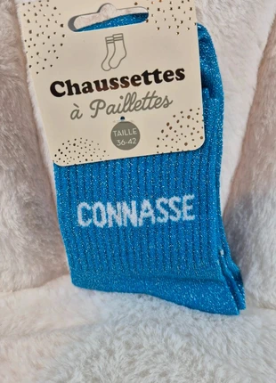 Chaussettes à paillettes- Connasse bleu, marca: chaussettes à paillettes, estado: Novo com etiquetas, tamanho: Tamanho único, €5.00, €5.95 inclui Proteção do Comprador Pro