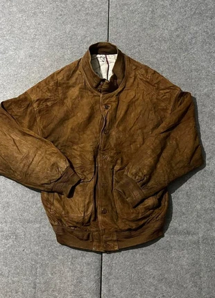 Brown Buttoned Heavy Vintage Suede Bomber Jacket w/ Front Pockets (XXL), brand: other, condition: Very good, size: XXL, £19.79, £21.48 includes Buyer Protection Pro