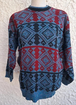 Pull Vintage Medium Bleu Chiné Taille L/XL 💜, marque: Medium, état: Bon état, taille: XL, 24,95 €, 26,90 € Protection acheteurs (Pro) incluse