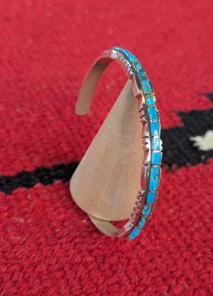 bracelet vintage fin navajo turquoise argent sterling southwest western, merk: Navajo, staat: Heel goed, € 199,00, € 209,65 inclusief Kopersbescherming Pro