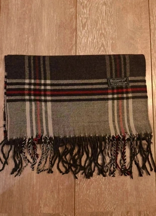 Écharpe Burberry Noir Gris Rouge - Plaid Classique - Franges - 100% Laine, marca: Burberry, estado: Muy bueno, 25,00 €, 26,95 € Protección al comprador incluida