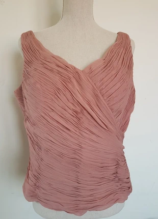 Haut vieux rose. Tissu plissé doublé. Sonia Peña. Taille 42, 50cm aux aisselles, 51cm de haut., brand: Sonia Peña, condition: Very good, size: XL / 42 / 14, €24.00, €25.90 includes Buyer Protection