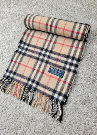 Écharpe Burberry mixte Motif Tartan Beige a carreaux rouge et noir en laine. 021, marca: Burberry, estado: Muito bom, €35.00, €37.45 inclui Proteção do Comprador