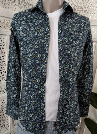 Chemise homme Albam – Slim fit – Taille S – Bleu marine à fleurs multicolores C1, brand: Albam, condition: Very good, size: S, €19.00, €20.65 includes Buyer Protection Pro