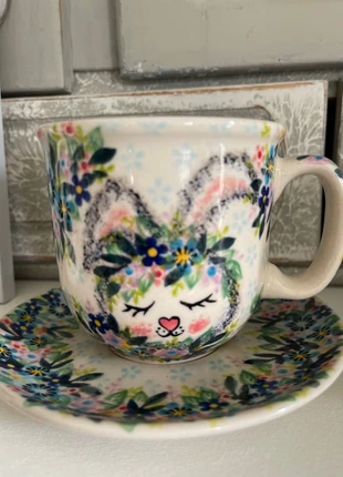 Bolesławiec śliczny zestaw Unikat !, merk: BOLESLAWIEC, staat: Nieuw zonder prijskaartje, € 19,90, € 21,60 inclusief Kopersbescherming