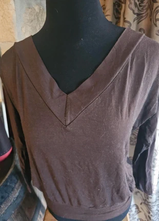 Blouse brun chocolat manches longues (v devant et derrière) porté quelques fois os, marque: Unique, état: Bon état, taille: XL / 42 / 14, 4,00 €, 4,90 € Protection acheteurs incluse