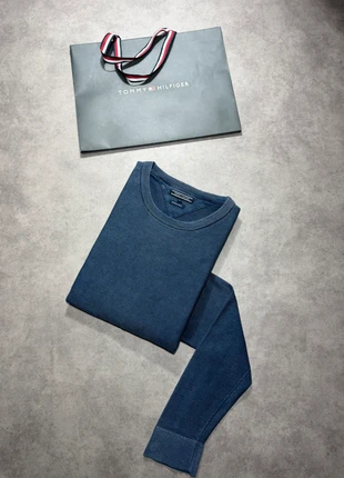 Pull Krewneck en maille Tommy Hilfiger bleu marine - Logo brodé - 100% coton - Taille L, marke: Tommy Hilfiger, zustand: Gut, größe: L, 12,00 €, 13,30 € inklusive Vinted-Käuferschutz