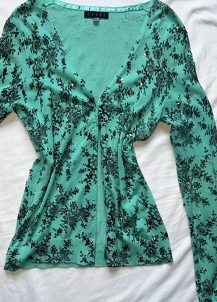 Twee girl green black beaded embroidered Coast cardigan, brand: Coast, condition: Very good, size: S / UK 8-10, £12.00, £13.30 includes Buyer Protection