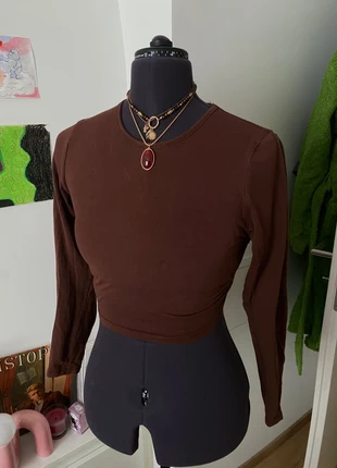 Top court manches longues dos nu marron, merk: Jennyfer, staat: Heel goed, maat: L / 40 / 12, € 1,50, € 2,28 inclusief Kopersbescherming