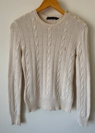 Ralph Lauren pull torsadé beige femme S lin coton, marca: Ralph Lauren, estado: Muy bueno, tamaño: S / 36 / 8, 53,00 €, 56,35 € Protección al comprador Pro incluida
