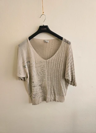 Beige ajour trui – Made in Italy – maat L, merk: Made, staat: Heel goed, maat: L / 40 / 12, € 6,00, € 7,00 inclusief Kopersbescherming