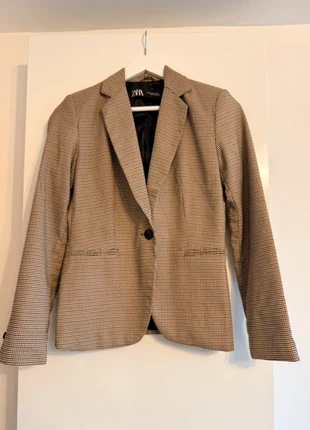 Veste costume tailleur Zara femme imprimé motif pied de poule taille 36 neuf chic classique blazer, marque: Zara, état: Neuf sans étiquette, taille: S / 36 / 8, 15,00 €, 16,45 € Protection acheteurs incluse