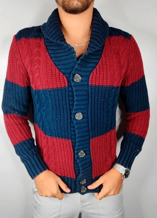 Pull cardigan maille torsadé bordeaux bleu marine tommy Hilfiger T.XS, marque: Tommy Hilfiger, état: Très bon état, taille: XS, 25,00 €, 26,95 € Protection acheteurs (Pro) incluse