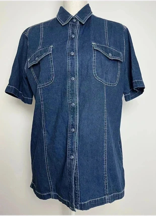 Chemise bleu marine manches courtes coupe droite 100% coton – Françoise de France – Taille XL (42), brand: Françoise de France, condition: Very good, size: XL / 42 / 14, €13.00, €14.35 includes Buyer Protection